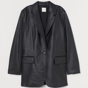 NWT H&M Faux Leather Black Blazer